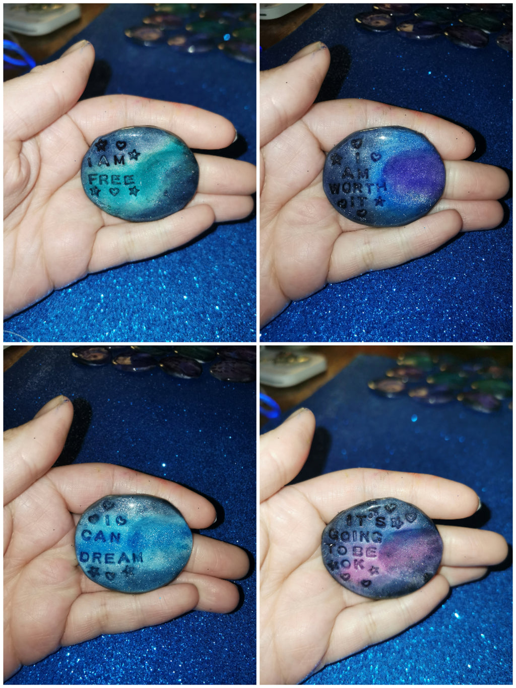 Galaxy Aurora Affirmation Worry Stones - Hope & Possibilities
