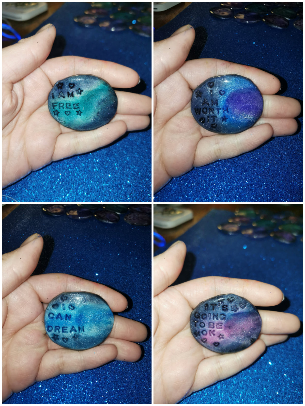Galaxy Aurora Affirmation Worry Stones - Hope & Possibilities