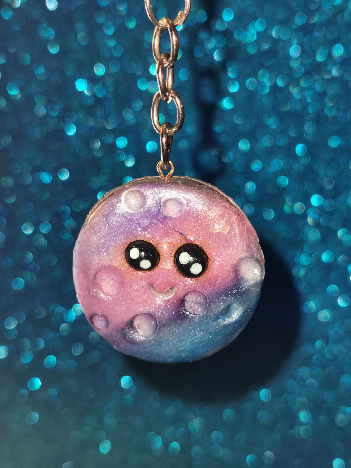 Galaxy Moon Keyring