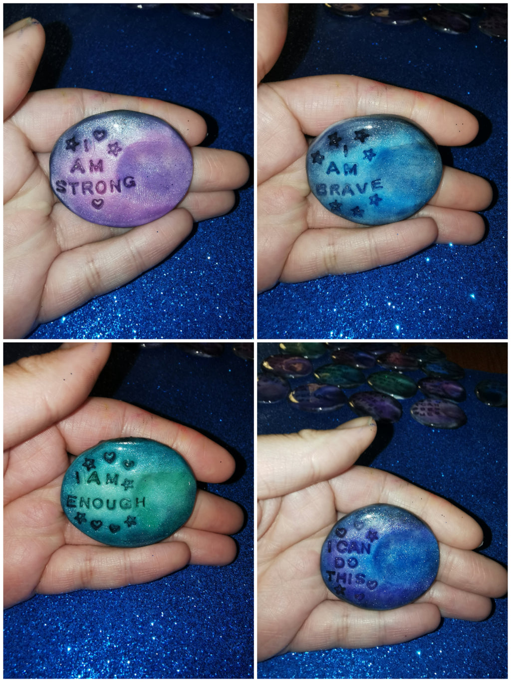 Galaxy Affirmation Worry Stones - Strength & Confidence Set