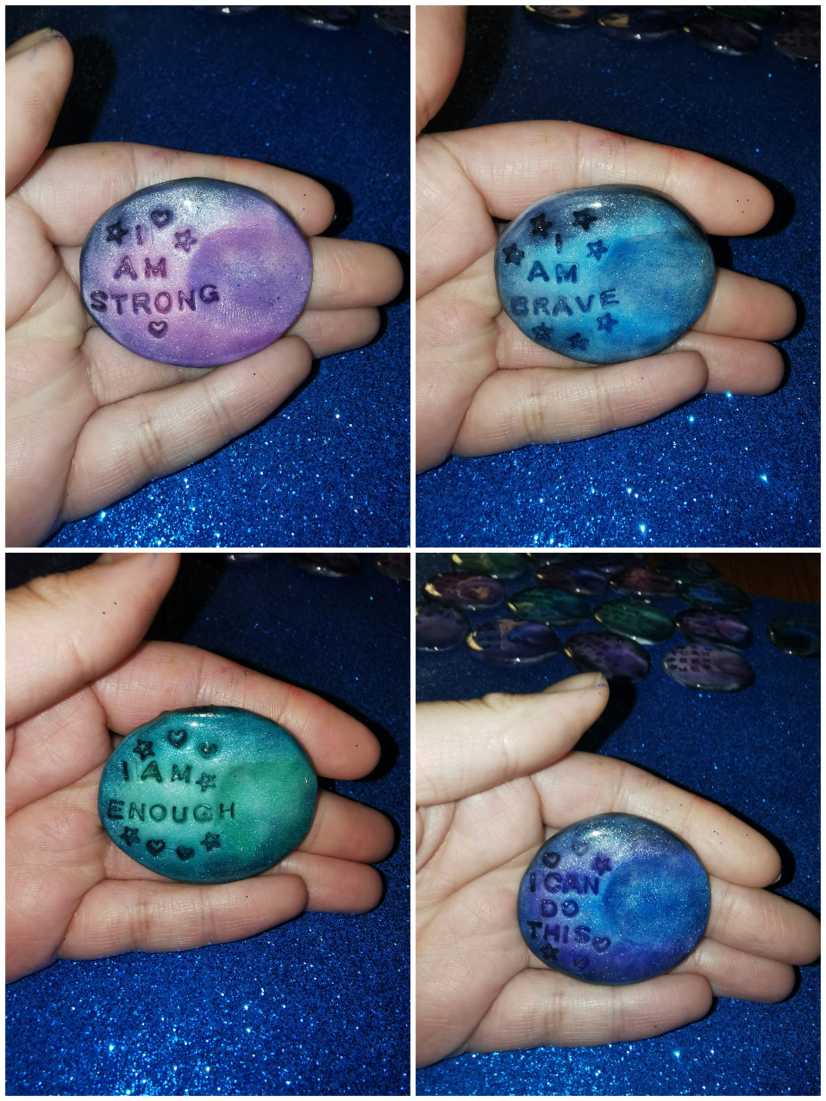 Galaxy Affirmation Worry Stones - Strength & Confidence Set