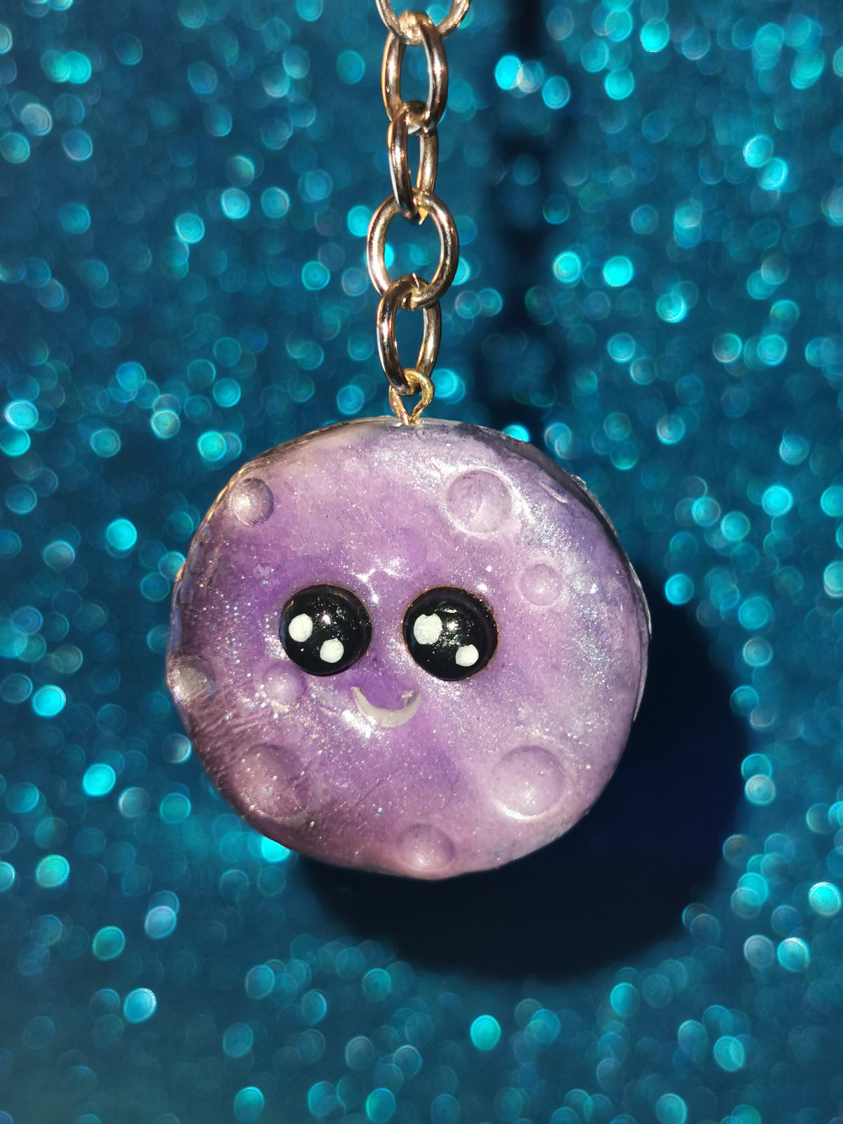 Galaxy Moon Keyring