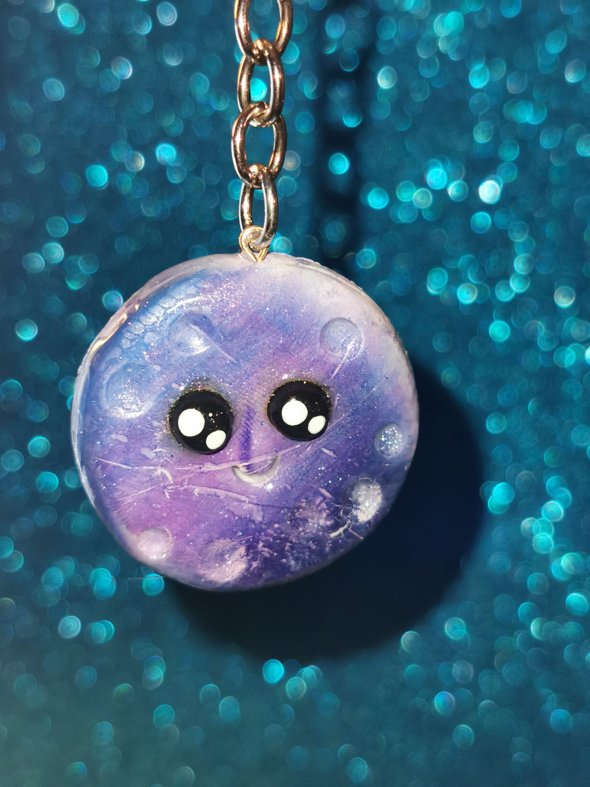Galaxy Moon Keyring