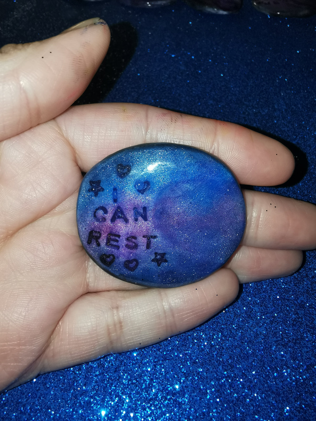 Galaxy Aurora Affirmation Worry Stones - Calm & Comfort Set