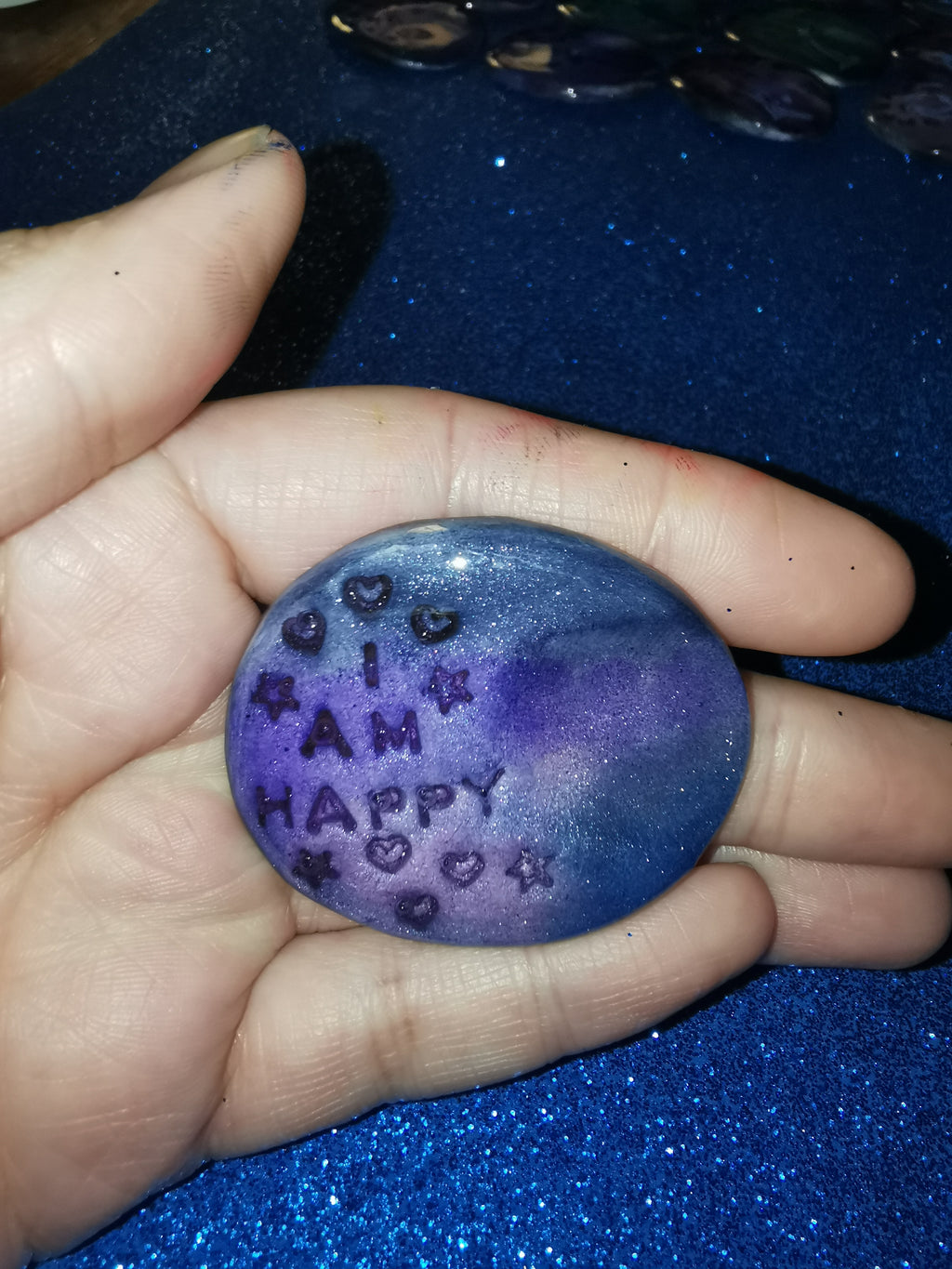 Galaxy Aurora Affirmation Worry Stones - Love & Happiness Set
