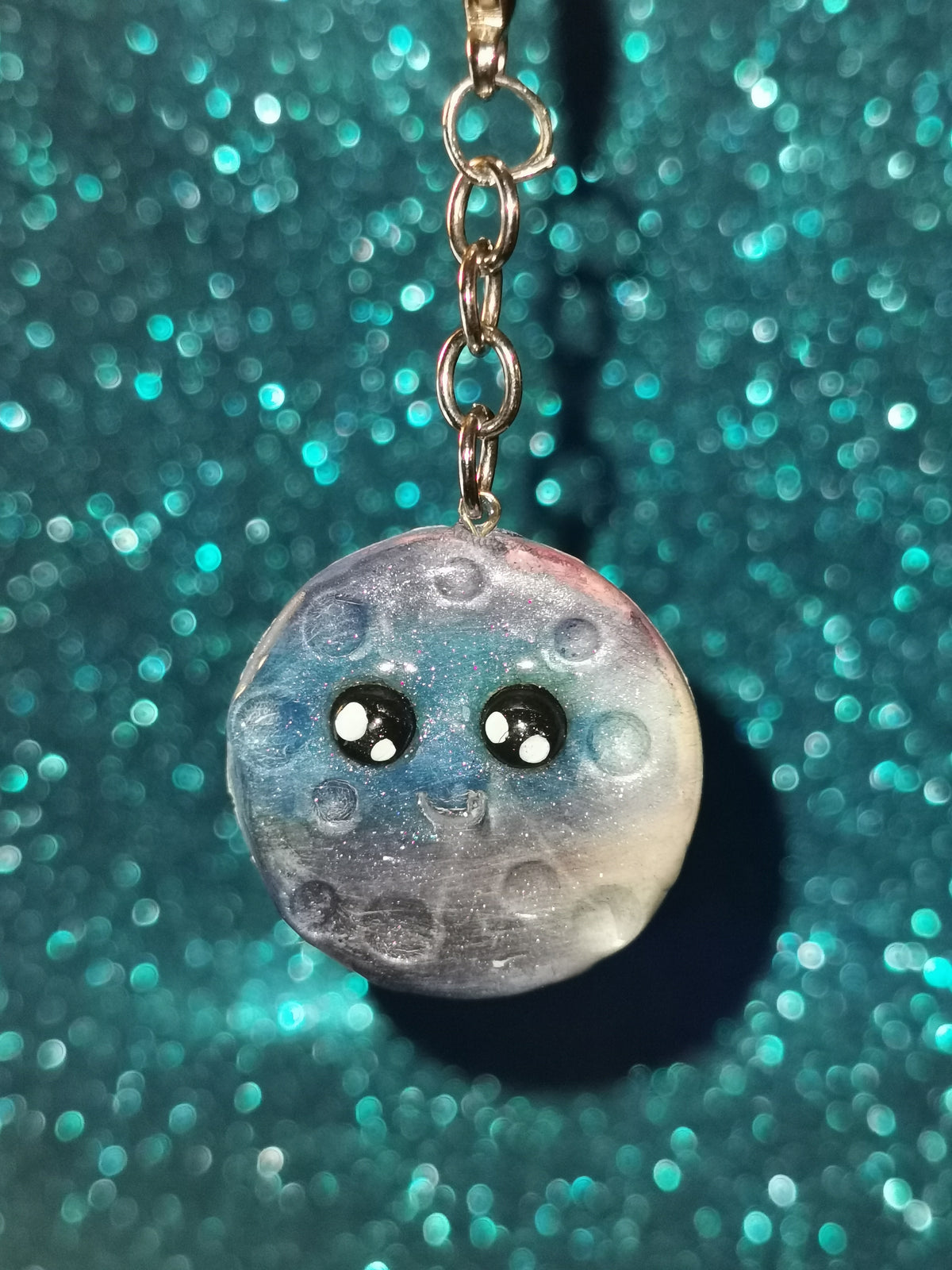 Galaxy Moon Keyring