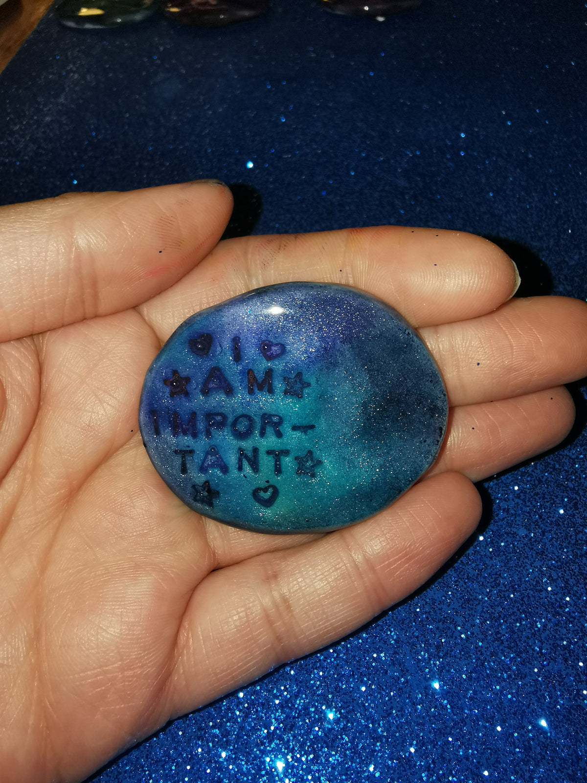 Galaxy Aurora Affirmation Worry Stones - True Self Set