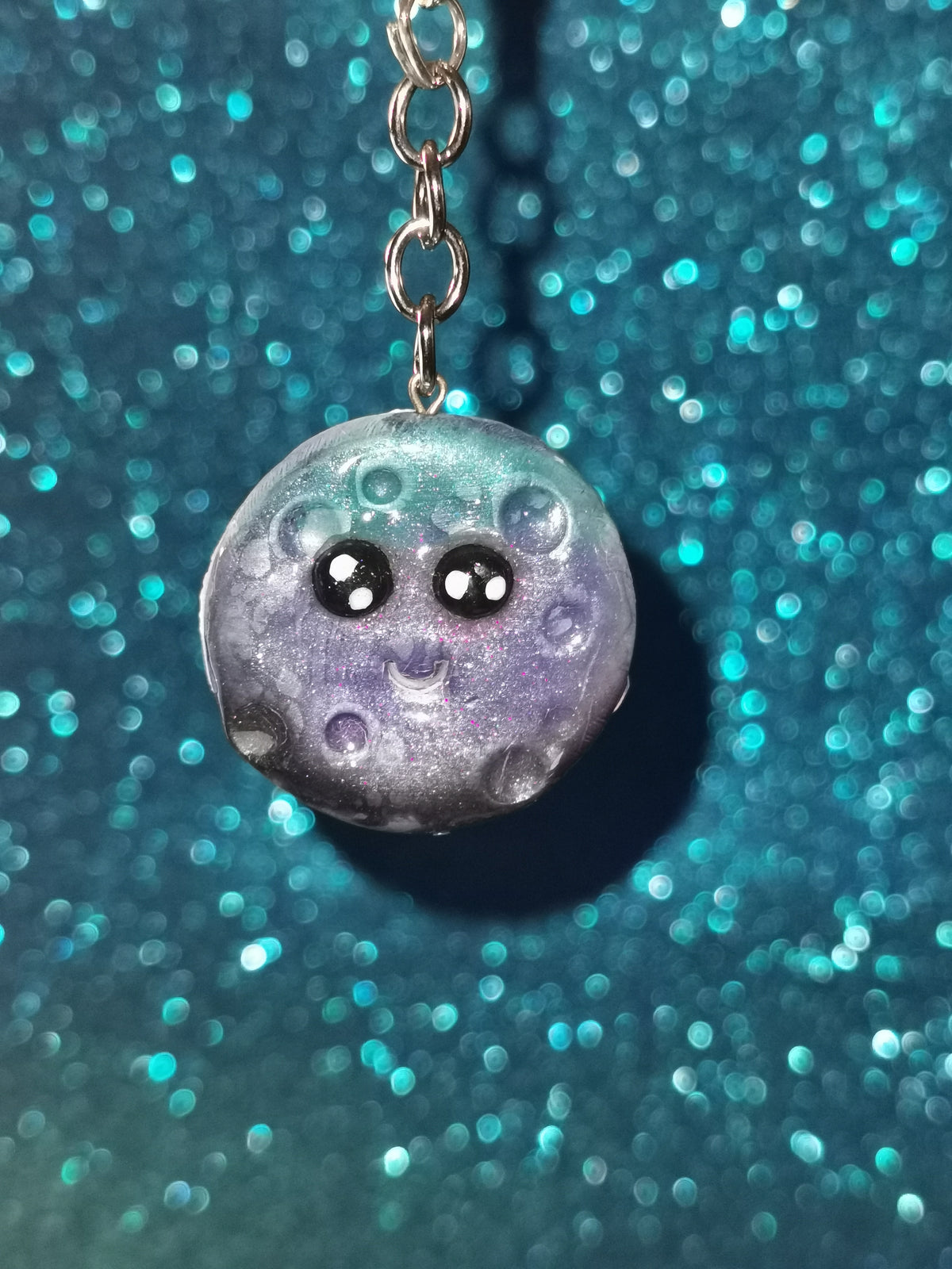 Galaxy Moon Keyring