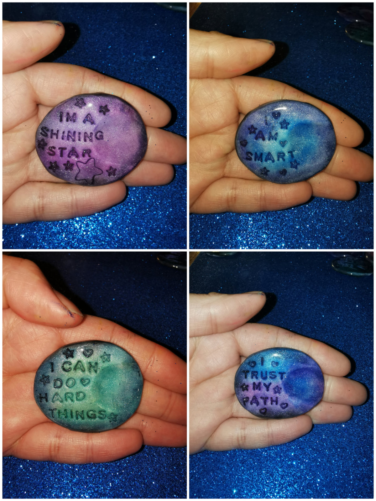 Galaxy Aurora Affirmation Worry Stones - Inner Spark Set