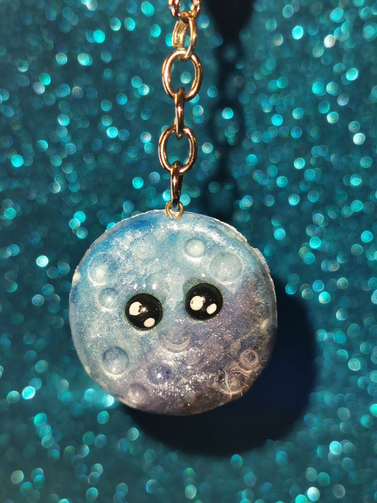 Galaxy Moon Keyring