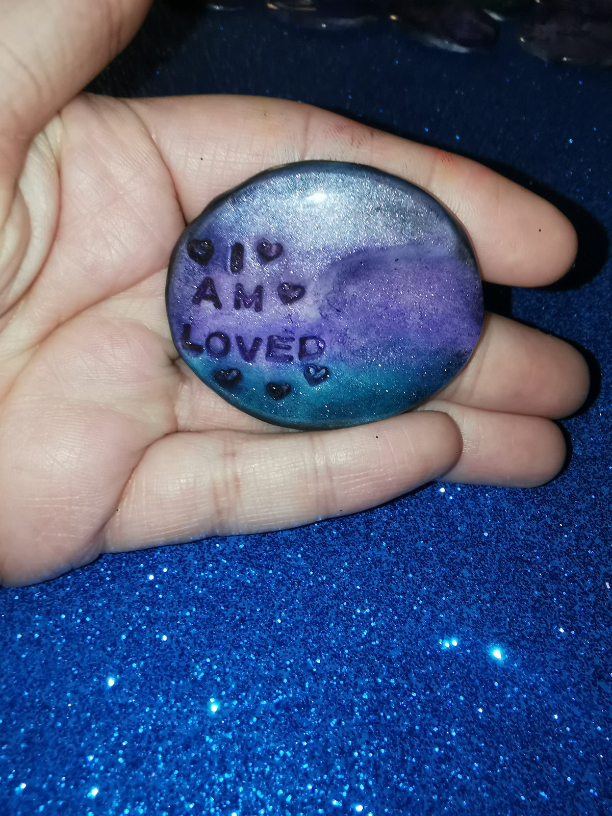 Galaxy Aurora Affirmation Worry Stones - Love & Happiness Set